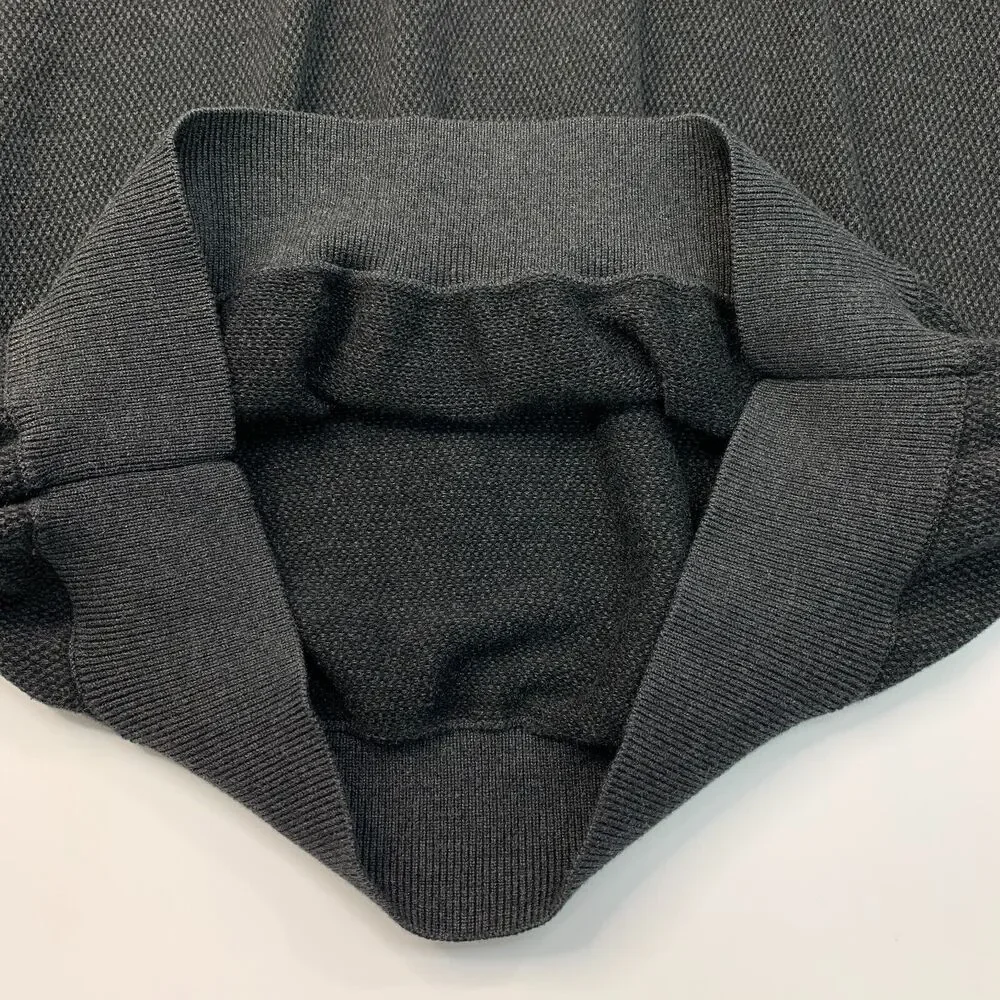 Greg Norman Knit Sweater Mens M Medium Charcoal Diamond Print Cotton Modal Blend